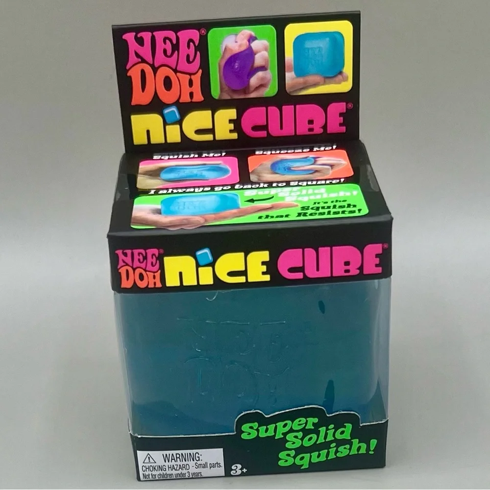 NEEDOH Nice Cube Super Solid Squish BLUE 💙 Squishy Sensory Stress Relief Toy NEW